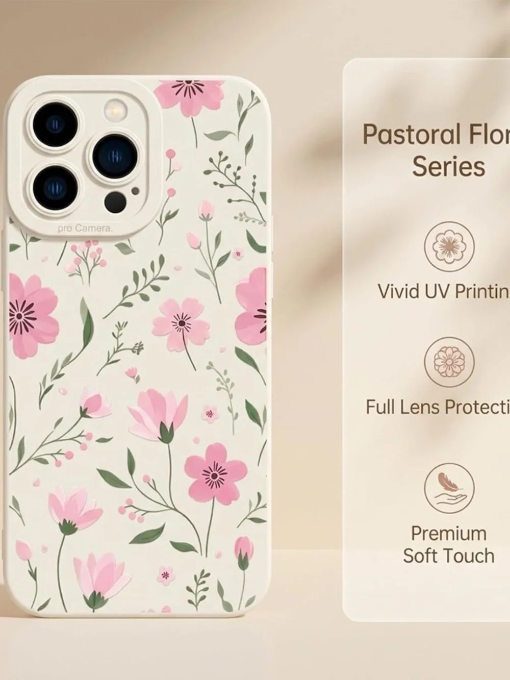 iPhone 16 Pro Max Case | Cute Flowers Design | Floral Soft